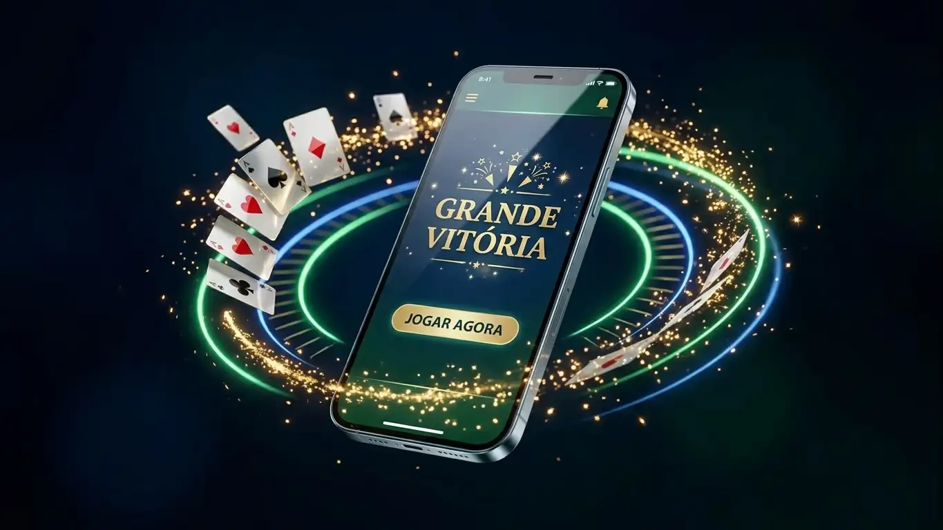 Secretária com portátil, telemóvel e objetos financeiros genéricos numa composição editorial
